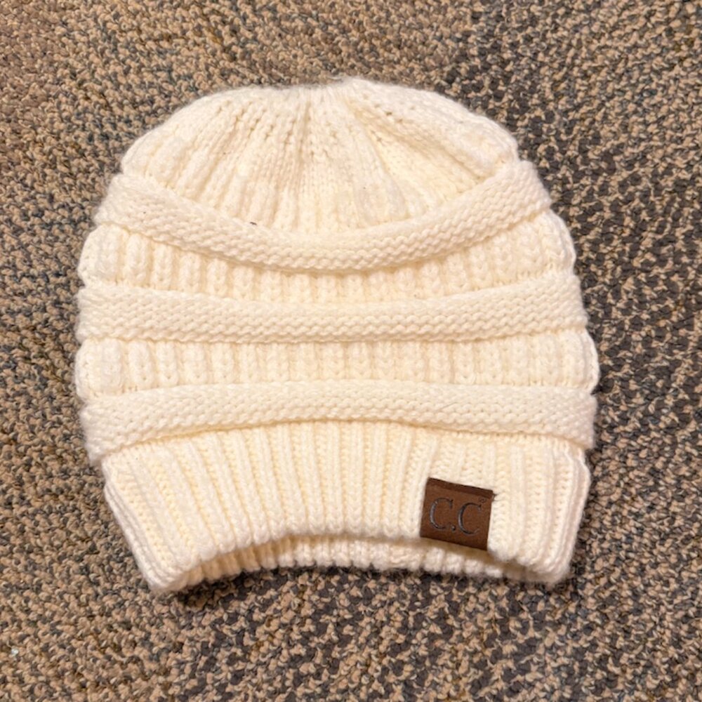CC White Beanie